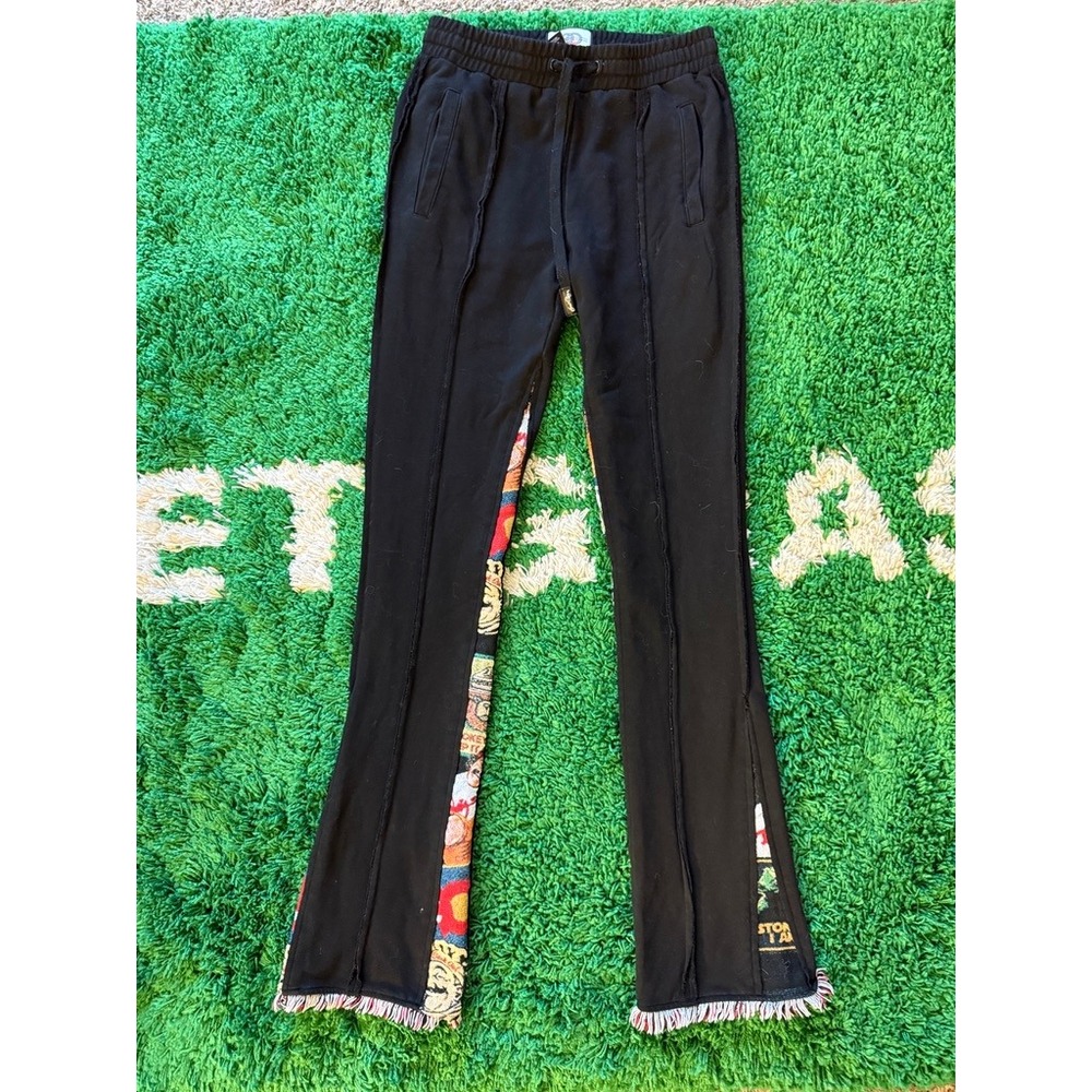 Best Days Tapestry‎ Flare Sweatpants Mens 30 Black Excellent Custom Streetwear